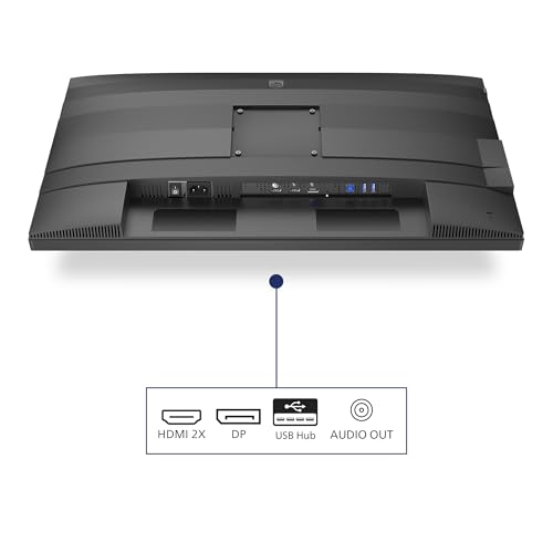 27B2G5200 - Monitor Full HD da 27 pollici, altezza regolabile, altoparlanti, Adaptive Sync (2560x1440, 75 Hz, 2x HDMI 1.4, 1x DisplayPort 1.2, USB Hub) scuro/grigio - Monitor - Immagine 3