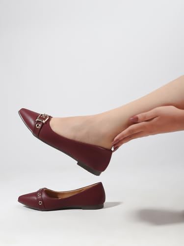 Image of Sukun FBC 99 Women's Bellies Flats Lightweight, Comfortable Slip-On Pointed Toe Shoes for Office, Casual | Stylish, Durable & Comfy