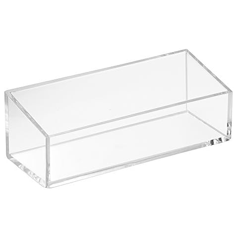 iDesign 38730 Makeup Storage Box, Small Bathroom Organiser Made of BPA-free Plastic , Practical Dressing Table Organiser for Eyeshadow, Nail Polish, Jewelry and More, Clear,XS: 15.3 cm x 6 cm Cover