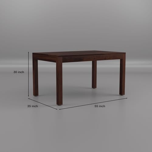 Image of 55 Inch Length Solid Wood Cane 6 Seater Dining Table Set | Six Seater Dining Table With 4 Cushions Chairs & 1 Bench For Dining Room | 6 Seater Dining Set for Hotel Restaurant | Sheesham, G-Walnut