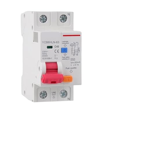 Disjoncteur différentiel RCBO 50A 30mA 1P+N 230V pour tableau électrique