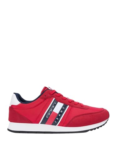 Tommy Hilfiger Baskets Classic Runner en toile de coton pour homme bleu marine