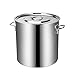 Indukcja stali nierdzewnej Stockpot Casserole Gotowanie Stockpot z pokrywką, kompozytowe dno głębokie zapasy garnka Cater Gulasz Zupa Wrząca Pan (Size : 36.5 * 35cm(35L))