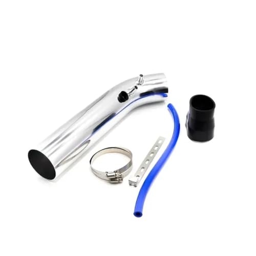 Kit d'aspiration air froid 76mm en aluminium argenté pour voiture