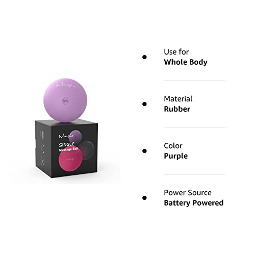 Maxgia 3" Single Massage Ball, 5 Speeds Vibrating Massage Ball Roller For Trigger Point Therapy, Deep Tissue Massager For Back, Neck, Foot, Myofascial Release, Pain Relief, Muscle Recovery,Purple #TOP7