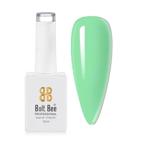 Image of Bolt Bee Green Color Gel Nail Polish Soak Off UV Gel DIY at Home Manicure Salon Nail Art (24, 15ml)