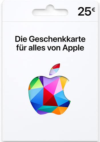 Apple Gift Card – App Store, iTunes, iPhone, iPad, AirPods, MacBook, Zubehör und mehr - für Deutschland - per Post - 25 - Das Design kann unterschiedlich ausfallen
