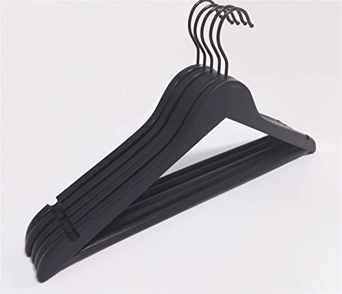 Perchas for Ropa, Perchas for Ropa Percha de Pared Percha de Madera Negra for Abrigos y Trajes, con Gancho Negro y Barra for Pantalones (12 Piezas / Lote)