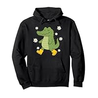 Cute Crocodile in Rain Boots Pullover Hoodie