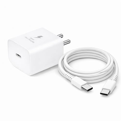 Image of 25W Charger for Samsung with Type C Cable | Super Fast Charging for Galaxy S26 /S25 Ultra, S24 FE, A56 /A36, M15 5G /M17 /M55, F15 /F55 /Z Fold & S /A /M /F /Z Series - BIS Certified