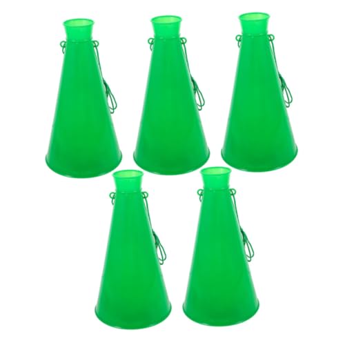 Kisangel Megáfonos De Ánimo Para Aficionados, 5 Piezas, Plástico Resistente, Color Verde, Megáfonos Para Animadoras, Adecuado Para Fiestas, Eventos Deportivos y Celebraciones Públicas