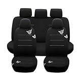 Osilly 9PCS Full Set Car Seat Covers, Automotive Front and Rear Split Bench Protector Cover Set, Light Breathable Durable Washable, Airbag Compatible, Universal for SUV, Truck, RV, Van, Sedan