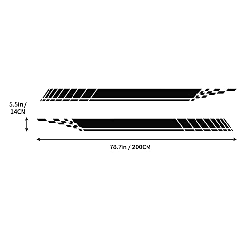 Bilisin Car Sports Racing Body Side Stripe Graphic Stickers And Decals Bi025 Universal Vinyl Diy Modified Stripe Decals Decoration For All Car Truck Suv Off-Road Vehicles Black #TOP1