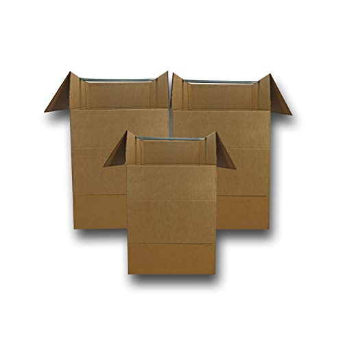 UBOXES Wardrobe Moving Boxes, 20 x 20 x 34 inch, 3 Pack, Tall Boxes, with Bars
