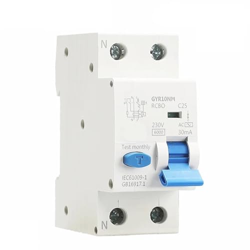 Disjoncteur magnéto-thermique 10A 30mA Type AC pour protection surintensité