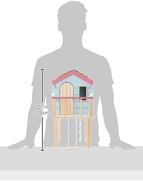 Lottie Wooden Tree House Playset with Ladder Slide and Swing for 7-Inch Dolls