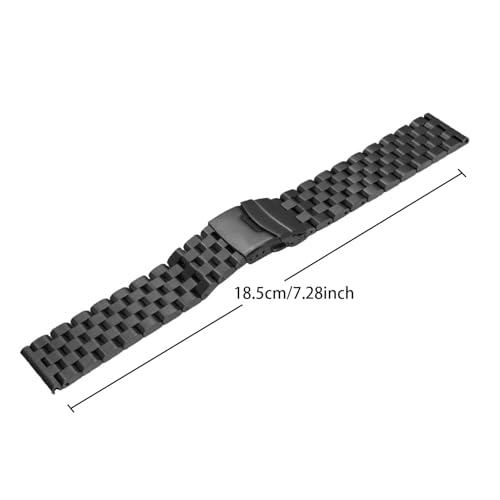 Image of Brushed Metal Watch Bands for Men Women Solid Stainless Steel Watch Band 18 /20 /22 /24 /26mm Watch Bracelet Strap Deployment Double Lock Deployment Buckle Black Silver Blue Gold