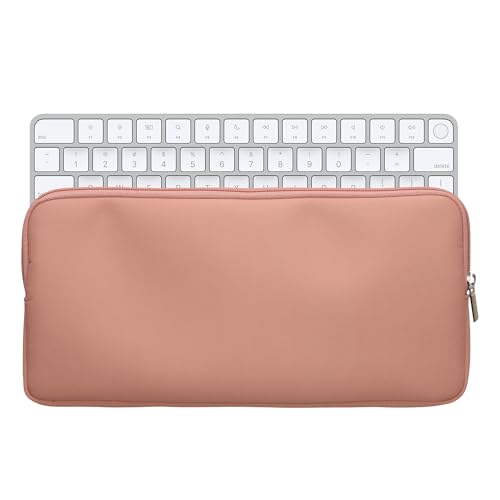 kwmobile Funda para Teclado Compatible con Apple Magic Keyboard Case - Estuche Acolchado de Nylon con Cremallera para Keyboard - melocotón Pastel