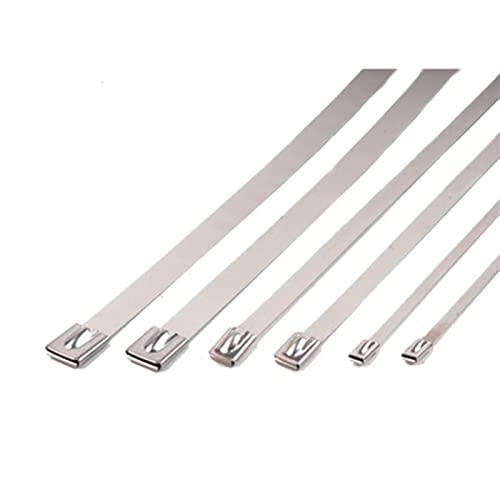 Fascette In Acciaio Inox 100pcs Cavo, Metallo Fascette Con Rolling Autobloccante Zip Ties, Metallo Fascette, Scarico Involucro Rivestiti Arresto Del Cavo Zip Ties, 316 Marine Grade Metallo Fascette