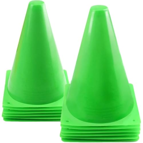 Anenog Soccer Cones for Training 24PCS 7 Inch Plastic Traffic Cones​​ Sport Agility Training Markers for Soccer/Skating/Football/Basketball Indoor&Outdoor Use(Green 24 Pack)