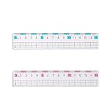 BOOHUQICH 定規 15cm プラスチック 透明ものさし プラスチック 測定ツール 近視防止です 波線があります 子供たち用 ピンク 青です 2個入り