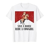 Save A Horse Ride A Cowgirl Lesbian LGBT Pride Month T-Shirt