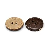 TAMTAK Botones de Madera de cáscara de Coco Natural de 9/11/15/20/25/30 mm para Ropa, álbumes de Recortes para niños, Suministros Hechos a Mano