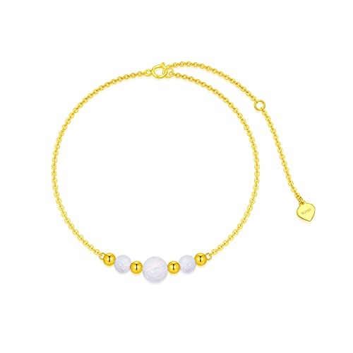 14K Solid Gold Opal Bracelets For Women - Bracelets For Girls Real Gold Chain Bracelet #TOP6