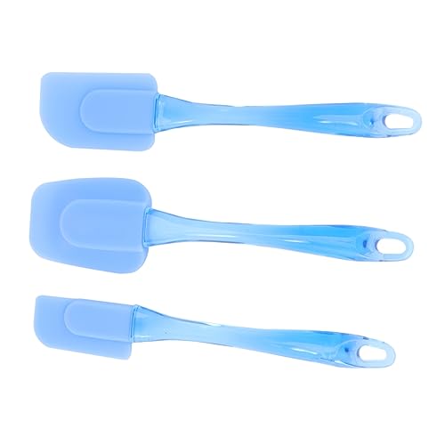 KICHOUSE 3 Piezas Espátulas Antideslizantes de Silicona y Raspar Utensilios de Cocina Color Azul Aprobadas por Resistentes Calor y Aptas Lavavajillas