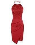 1.Mit Trägern, Asymmetrisch,Neckholder, bedruckt, Spitze, enge, sexy, elegante und glamouröse Kleider