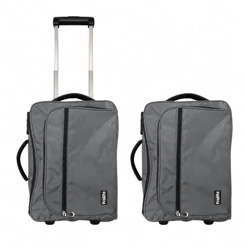 Image of Business Briefcase for Men Women 15 inch Water Resistant Office Bag | Laptop Trolley Bag Cabin Size Overnighter 2 Wheels Bag (Grey)