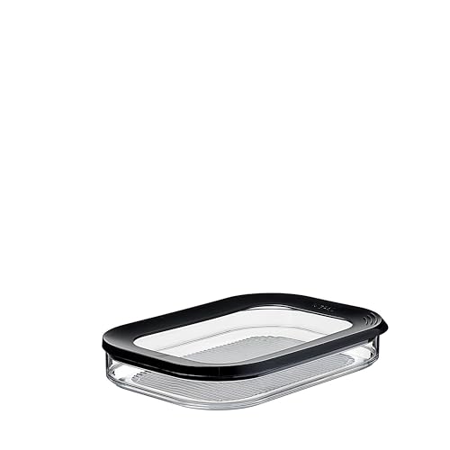 Mepal Boîte Conservation Jambon - Boîte Rangement Frigo avec Couvercle - Rangement Frigo Charcuterie - Boîte de Rangement Séparées - 550 ml - Black