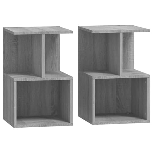 Table de chevet gris sonoma design moderne en bois d'ingénierie