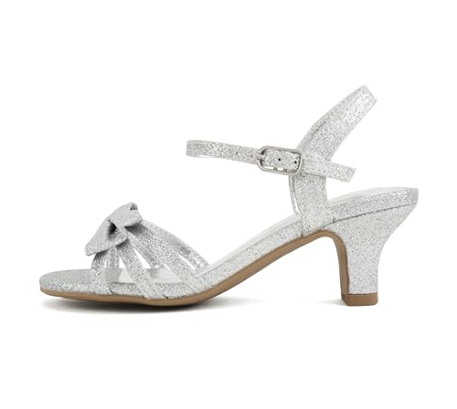 Image of Soda Girly-2 Children's Girl's Open Toe Slingback Block High Heel Sandals