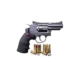 Crosman SNR357 Snub Nose CO2 Revolver for Pellets and BBs - Dual Ammo 6-Shot Swing Out Cylinder, Full Metal Body, Adjustable Sights - Black/Grey