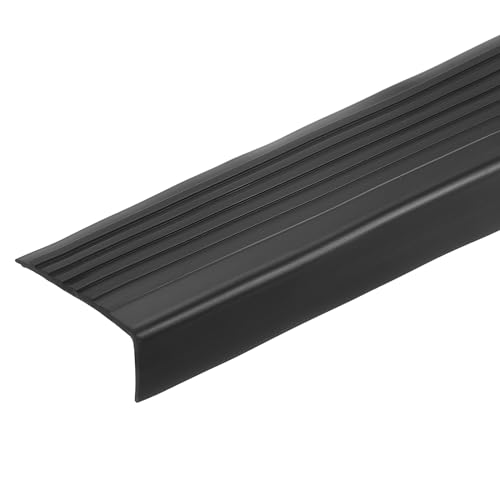 QUARKZMAN Profilo per Scale 3.2Ft, Protezione Autoadesiva Bordi Scale Pvc 2.5 mm Bordo per Scale Forma L Bordi per Scale Bordi per Scale per Esterni Interni, Nero