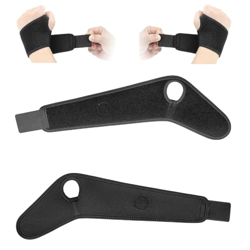 Vnvnvnv Muñequera de apoyo y correa de compresión de muñeca, deportiva, unisex, talla única ajustable para 2 piezas, levantamiento de pesas, tendinitis, artritis del túnel carpiano, alivio del dolor