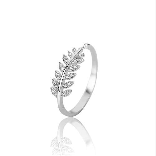Bijoux 925 femme bague de mariage anneaux feuilles de doigt argent massif