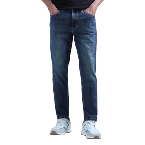 Image of Flying Machine Men's Relaxed Tapered Fit Jeans| Solid | Mid Rise | Stretchable | Jeans for Man