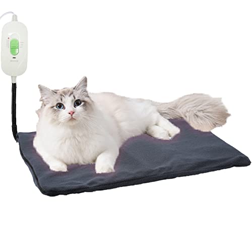 Ocsoso Heated Cat Bed Electric Dog Heating Pad For Cats And Dogs Waterproof Warming Mat Auto-Off,20 Inch Heated Dog Bed Temperature Adjustable And Constant Heating For Indoor And Outdoor Use (Grey) #TOP6