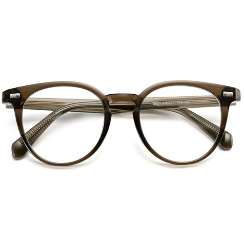 Image of Dollger Women Round Blue Light Blocking Glasses Men Retro Computer Gaming Eyeglasses Anti-Eyestrain