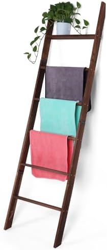 Amazon.com: Daflymaco 10-Tier Bamboo Wood Blanket Ladder for Living ...