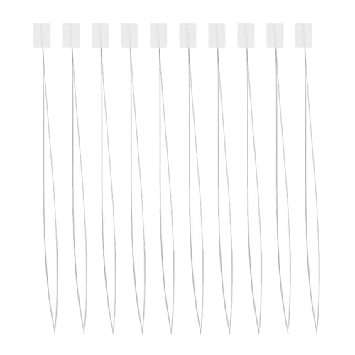Alipis 10 Enhebradores para Agujas de Bordar Alambre de Acero 015X150 MM para Hilo Fino y Agujas Pequeñas Herramienta Portátil para Enhebrar Cuentas y Manualidades DIY Color