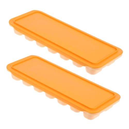 Molde para cubitos de hielo naranja 2 piezas miniatura 1