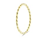 ✨ TRAGEKOMFORT: Gedrehter Goldring für Damen ist 1mm schmal und dadurch ausgesprochen bequem. Durch seine Leichtigkeit ist er kaum zu spüren und kann immer und überall getragen werden, ohne zu stören.