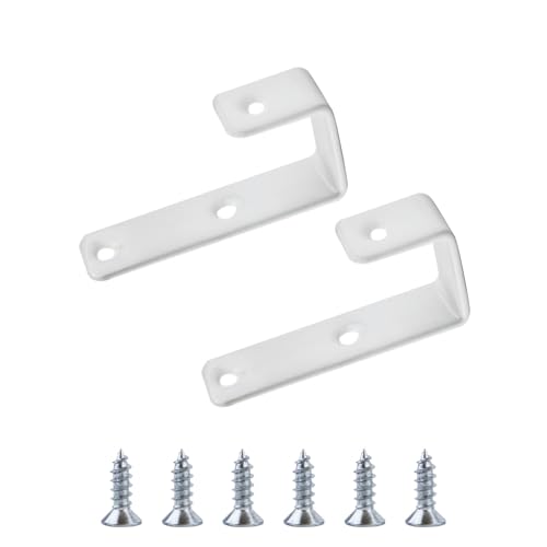 Abvsdu 2 PCS Bunk Bed Ladder Hook, 1' Kids Bunk Bed Replacement Hardware, Bunk Bed Ladder with PVC Coating, for Camper/RV Bunk Ladder Stand(White)