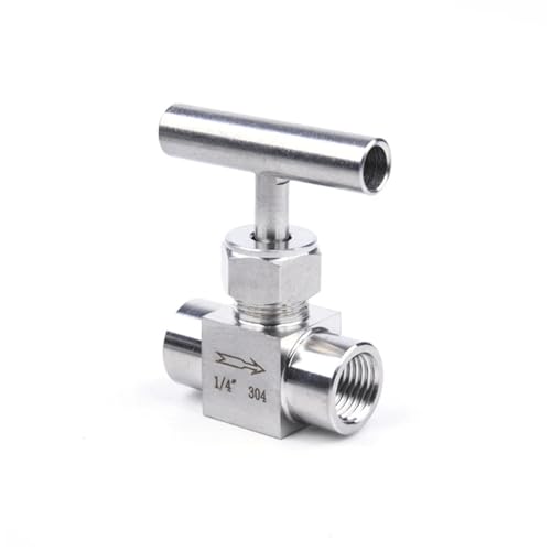 Válvula de aguja de 1/2" de acero inoxidable para regular caudales difíciles 3