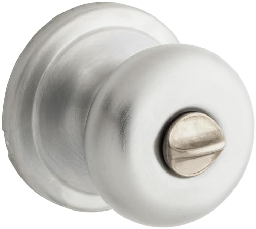 Image of Kwikset Hancock Interior Privacy Doorknob with Lock, Door Handle for Bathroom and Bedroom, Polished Brass Keyless Turn Lock Doorknob