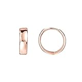 PAVOI 14K Rose Gold Plated 925 Sterling Silver Posts Huggie Hoop Earrings for Women - Thick Small Hoops Earscape Jewelry - Gold Earrings for Women