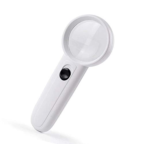 Loupe 5X HJMMWT avec 2 lampes pour lecture de livres et journaux par les seniors